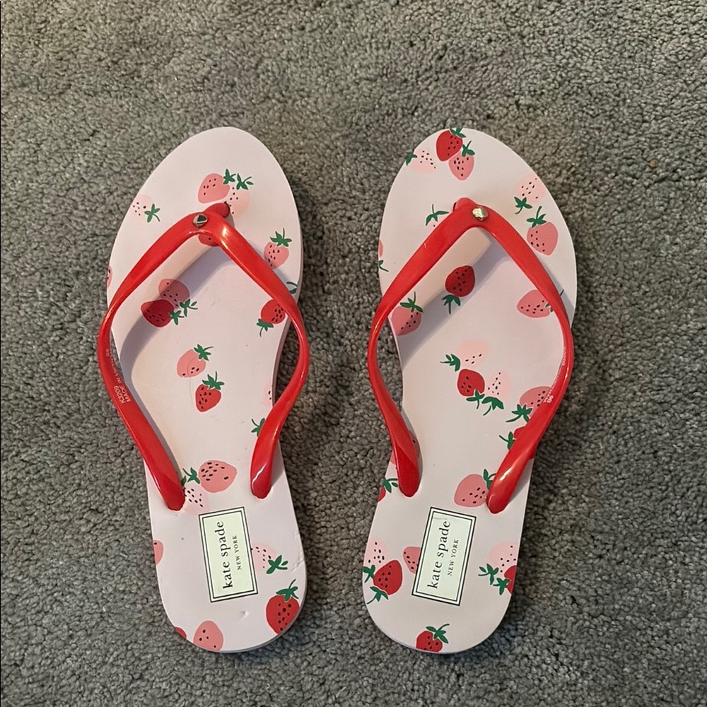 Kate Spade Red Strawberry Print Sandals